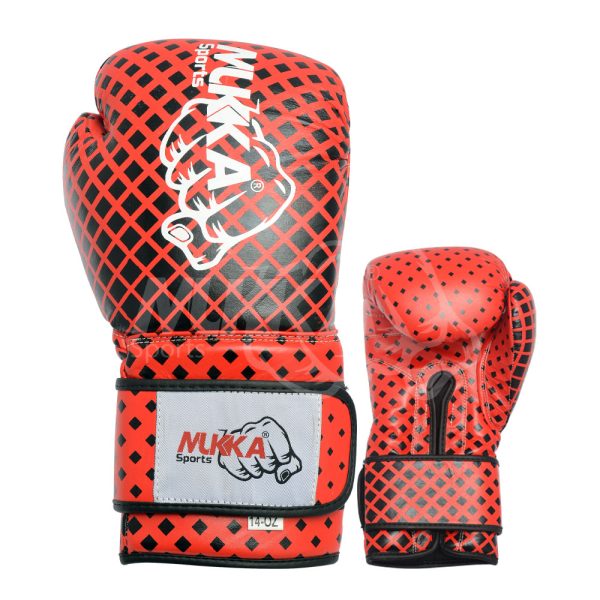 Diamond Grip Boxing Gloves – Red & Black for Pros