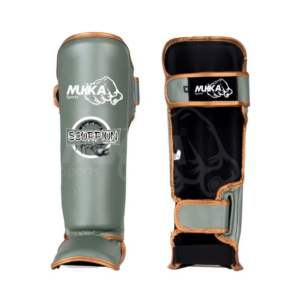 Olive & Gold Boxing Shin Guards – Mukka Sports
