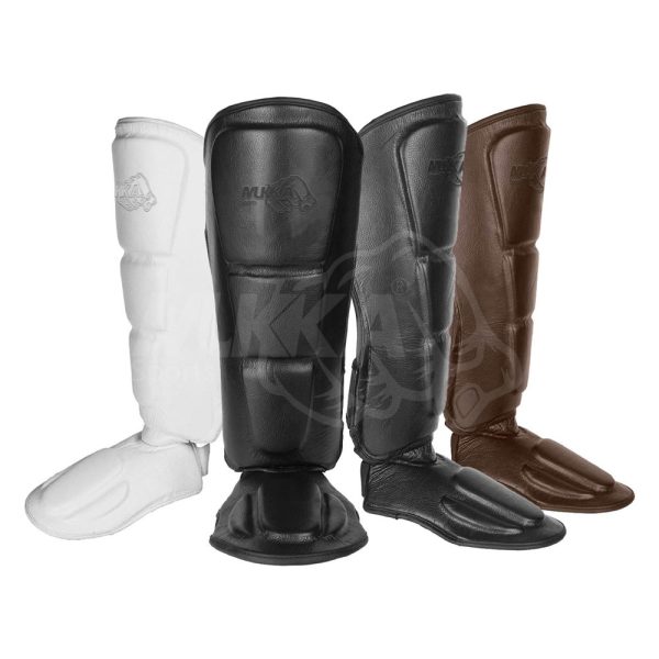 Brown Boxing Shin Guards – Durable Training Gear