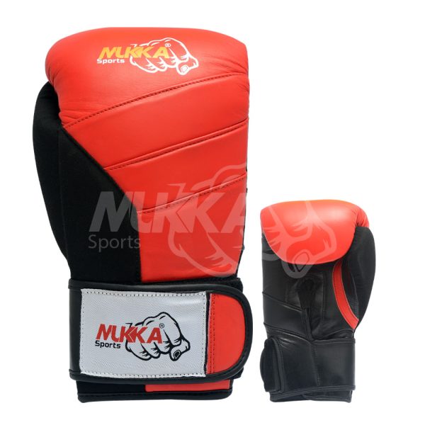 Synthetic Leather Boxing Gloves – Red & Black