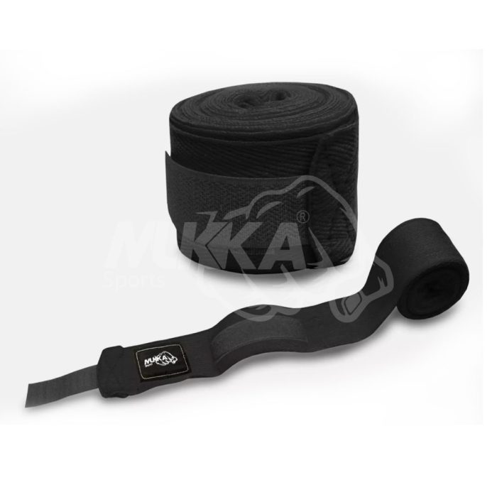 Set of 2 Black Boxing Hand Wraps – Wrist & Knuckle Support