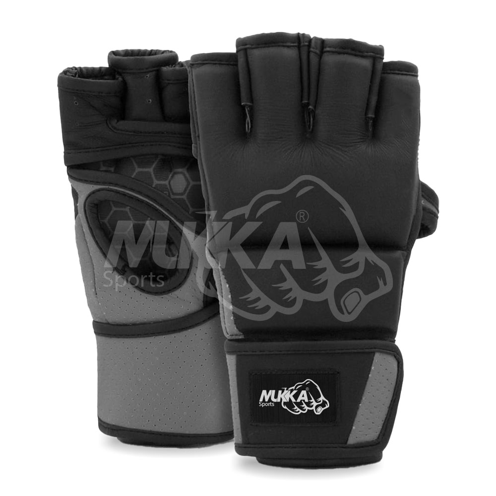 Mukka Sports Black & Gray MMA Gloves High Performance Fight Gear