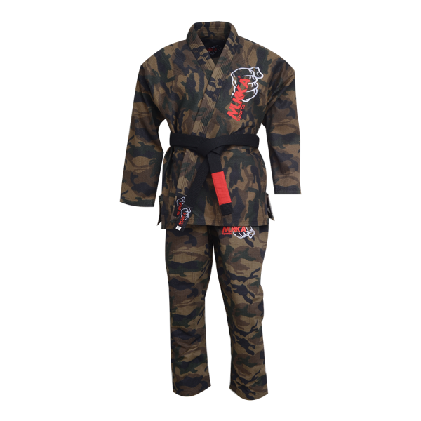 Mukka Sports Men’s Brazilian Jiu-Jitsu Gi Green Camo BJJ Training Uniform for Grappling & Martial Arts