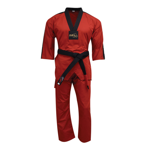 Mukka Sports Taekwondo Gi Red Lightweight TKD Dobok Martial Arts Training Uniform