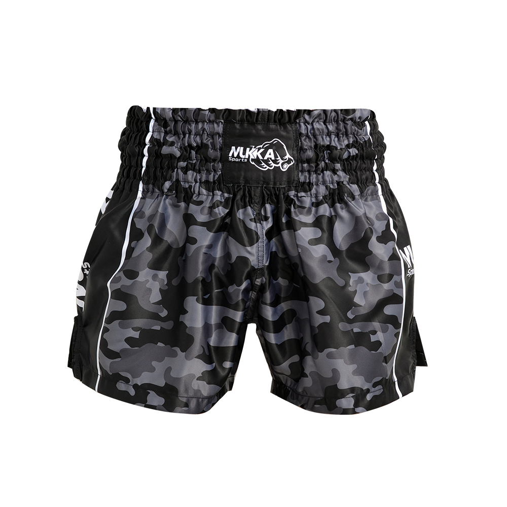Mukka Sports Grey Camo MMA Shorts Lightweight Martial Arts Training Shorts