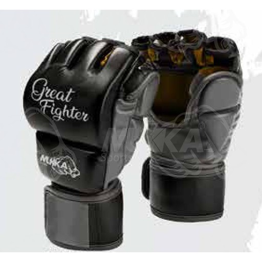 Mukka Sports MMA Gloves Black & Brown Leather Combat Grappling Mitts