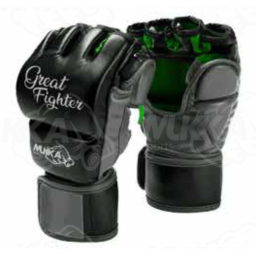 Mukka Sports MMA Gloves Black & Green Professional Training Sparring Gloves