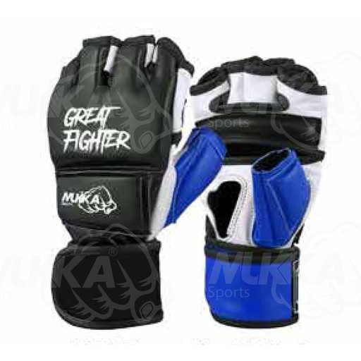 Mukka Sports MMA Gloves Blue & Black Reinforced Sparring Gear for Martial Arts