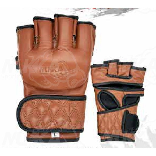 Mukka Sports MMA Gloves Brown Classic Synthetic Leather Combat Gloves