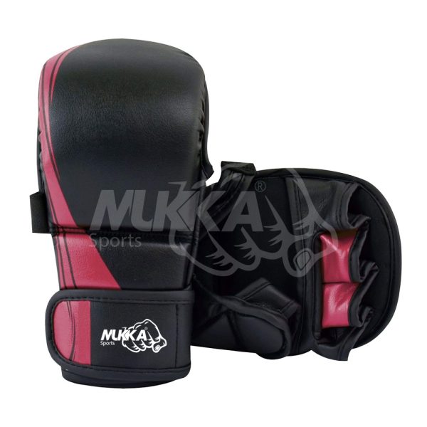 Mukka Sports MMA (Black & Pinkish) Gloves for Sparring and Combat Practice