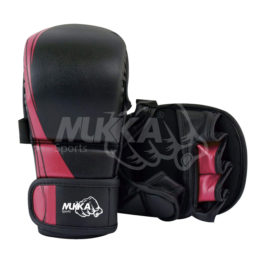 Mukka Sports MMA (Black & Pinkish) Gloves for Sparring and Combat Practice