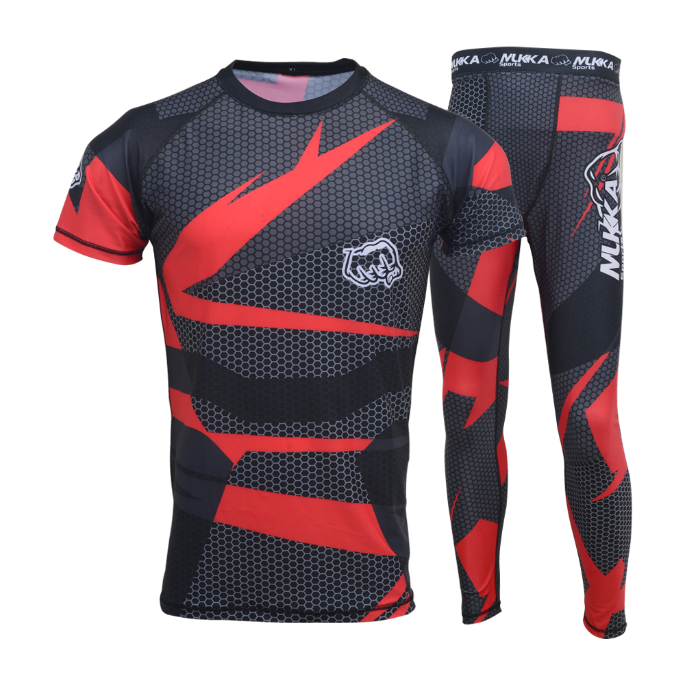 Mukka Sports Sublimation Compression Wear MMA Rash Guard & Training Tights