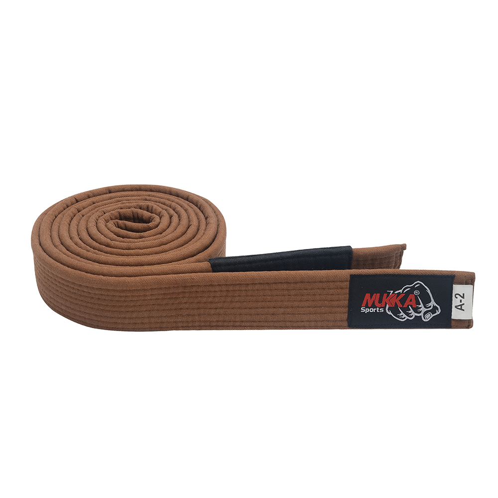 Mukka Sports Brown Karate Belt Martial Arts Rank Belt for Karate Training & Competition