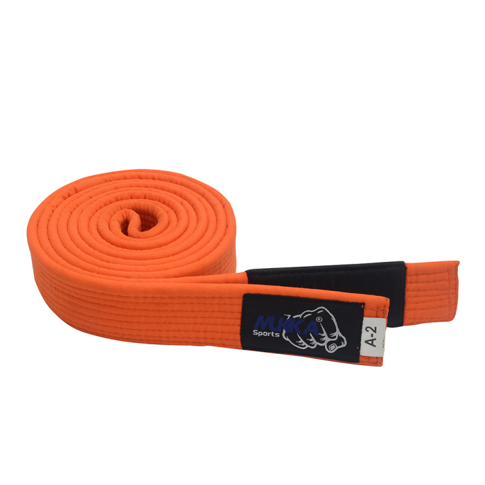 Mukka Sports Karate Training Belt Orange Martial Arts Rank Belt for Karate Gi Uniform