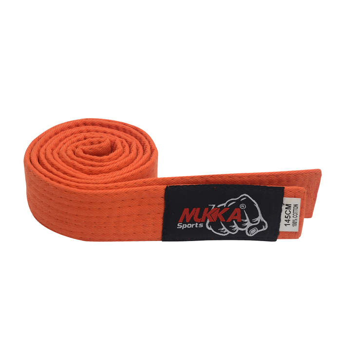 Mukka Sports Orange Premium Karate Belt 100% Cotton Martial Arts Belt for Training & Competition