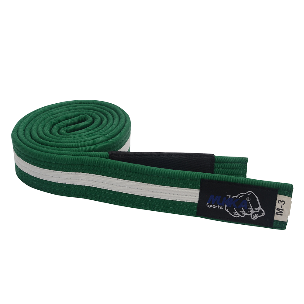 Mukka Sports Green & White Traditional Karate Belt Durable Cotton Martial Arts Uniform Belt