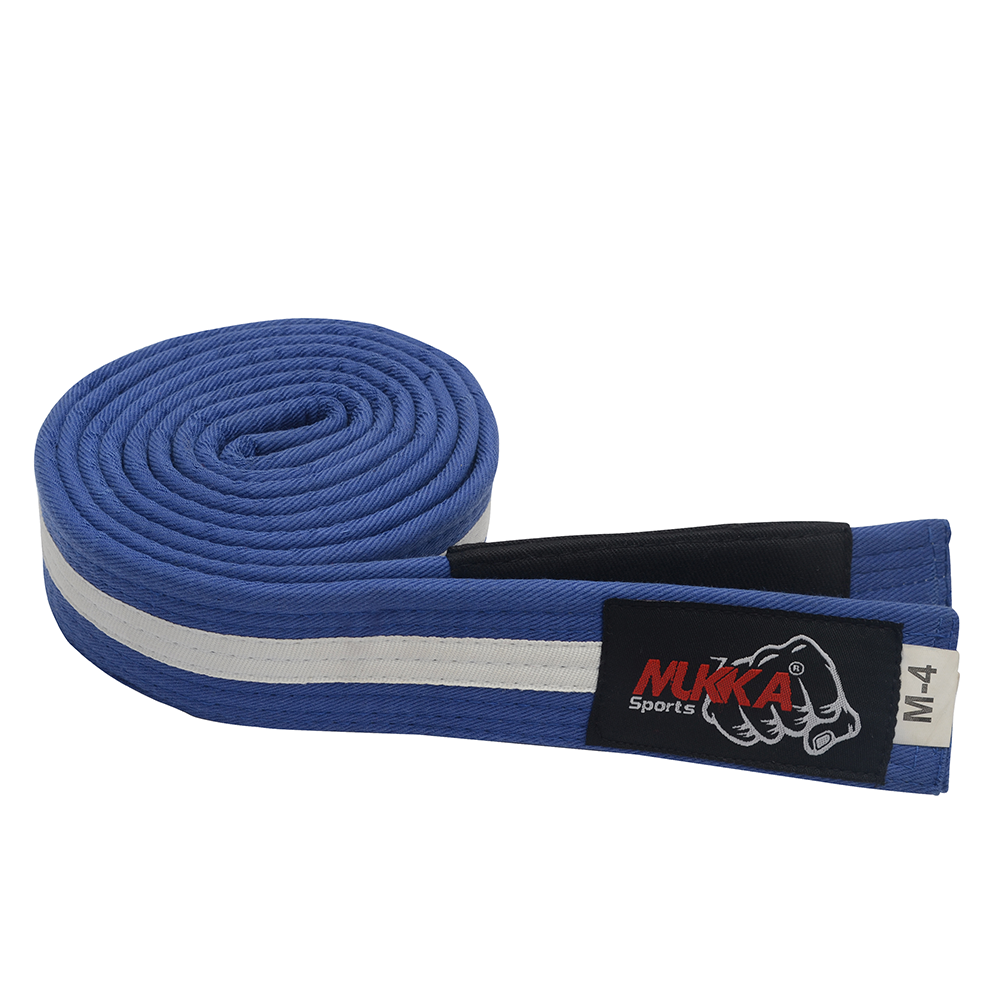 Mukka Sports Blue Karate Uniform Belt Durable Cotton Martial Arts Rank Belt