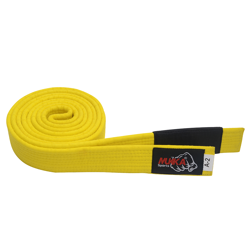 Mukka Sports Yellow Karate Competition Belt Strong Cotton Martial Arts Rank Belt