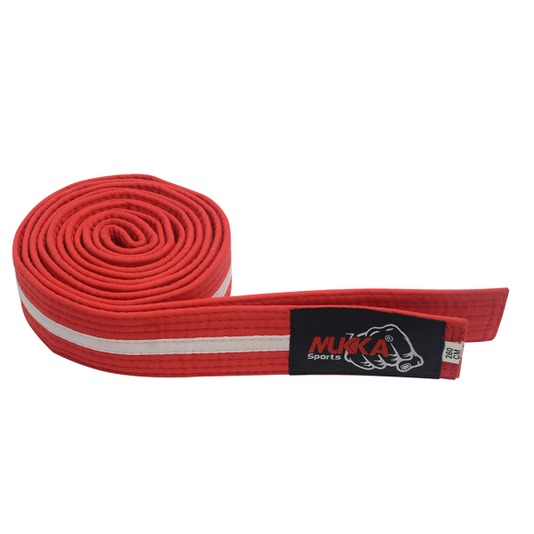 Mukka Sports Red & White Karate Gi Belt High Strength Cotton Martial Arts Belt