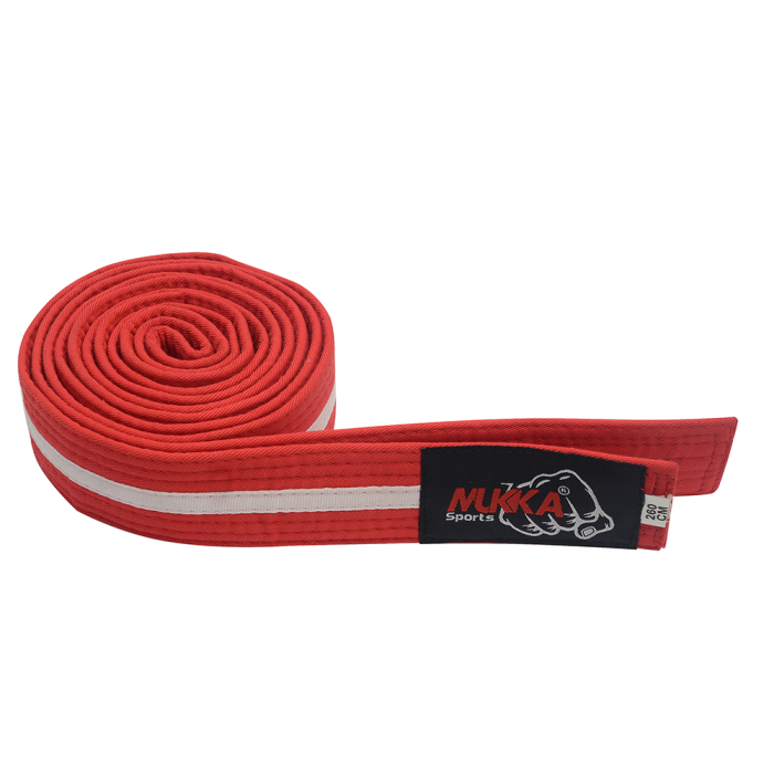 Mukka Sports Red & White Karate Gi Belt High Strength Cotton Martial Arts Belt