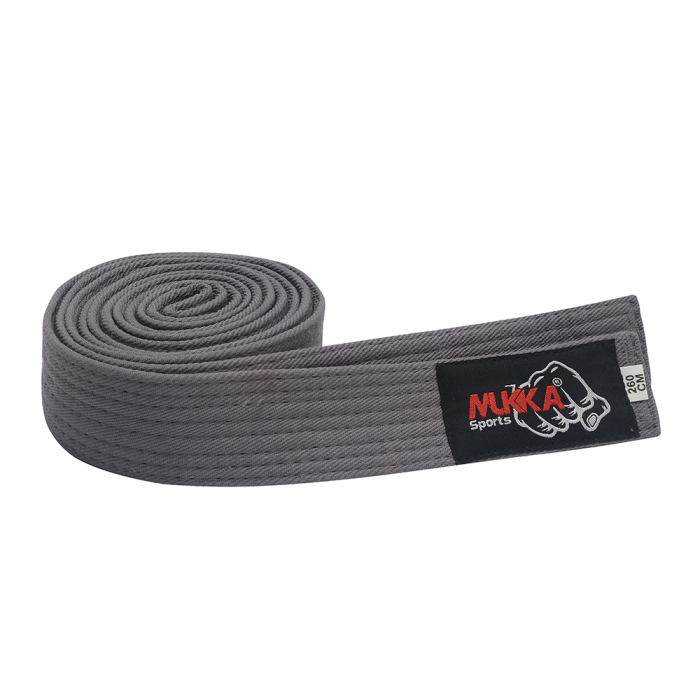 Mukka Sports Gray Karate Uniform Rank Belt Professional Dojo Training Belt