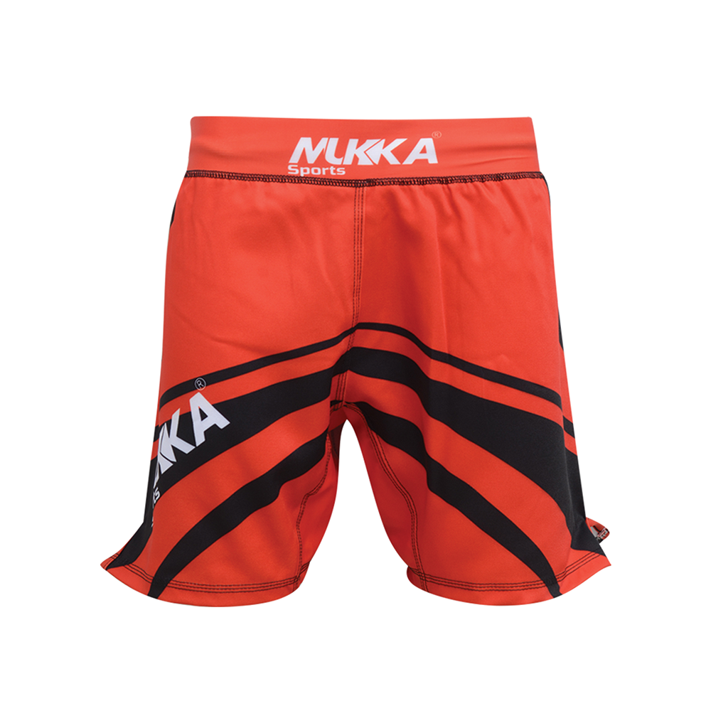 Mukka Sports Professional MMA Fight Shorts Red & Black Sublimation Design
