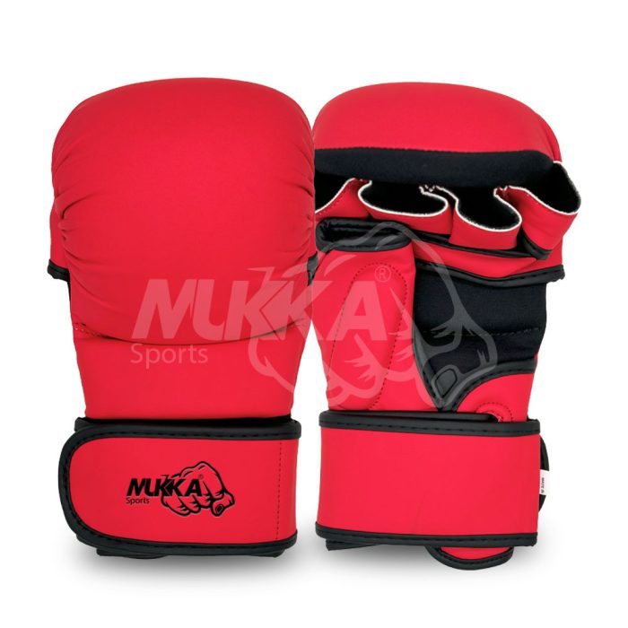 Mukka Sports (Maroon) MMA Sparring Shooter Gloves Durable Performance Gear