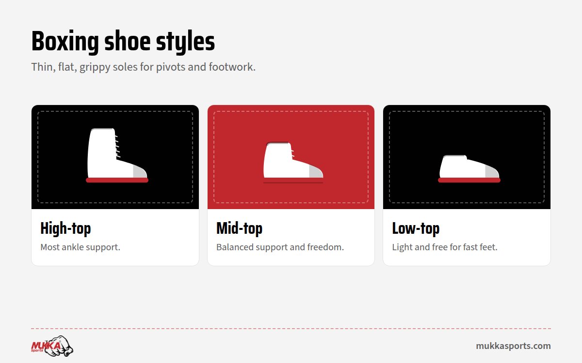How to choose boxing shoes: high-top, mid-top and low-top styles compared