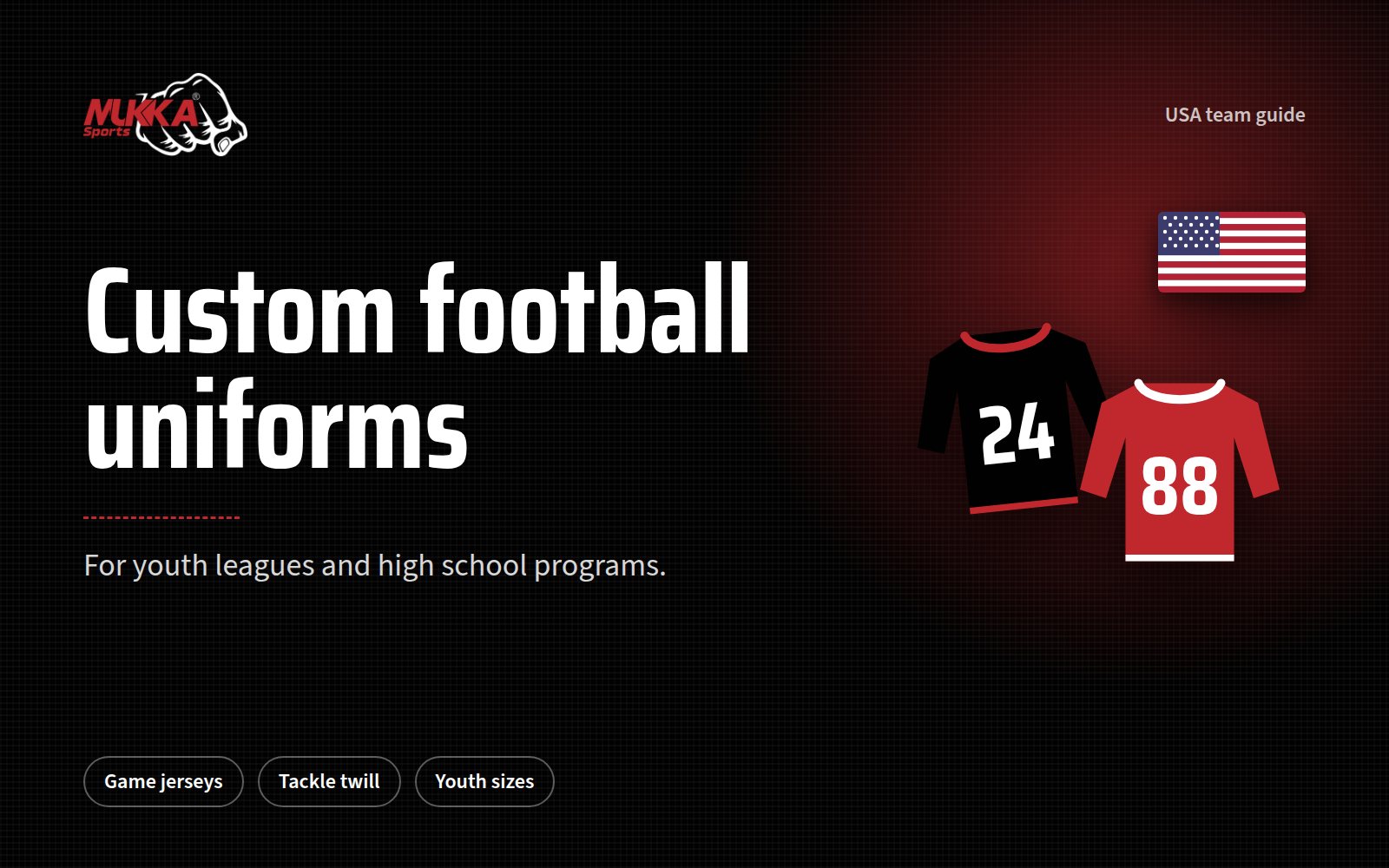 Custom Football Uniforms for Youth and High School Teams