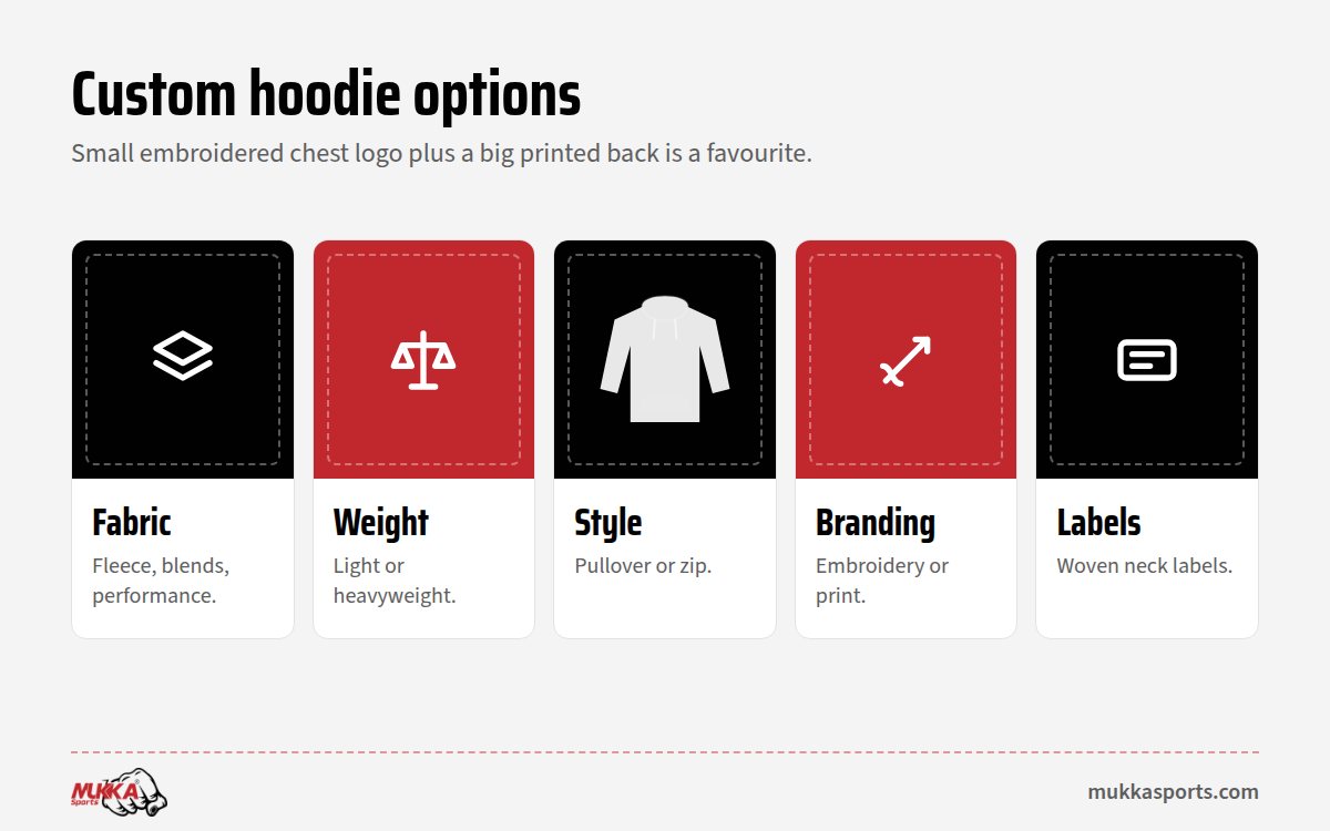 Options for custom gym hoodies and club hoodies