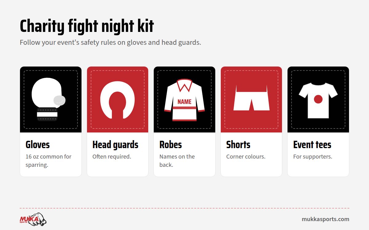 Kit for a white collar or charity boxing event