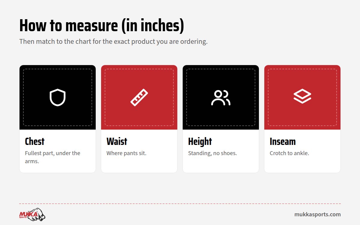 How to measure chest, waist, height and inseam for a custom uniforms size chart