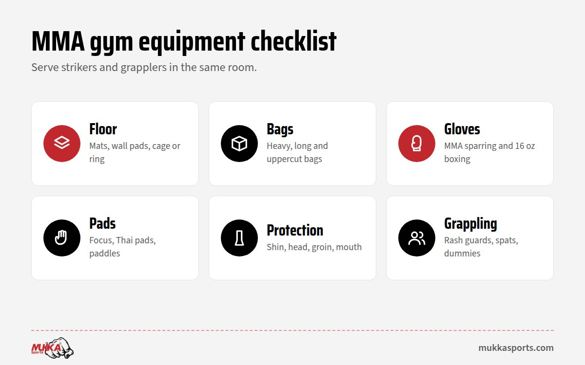 MMA gym equipment list and checklist