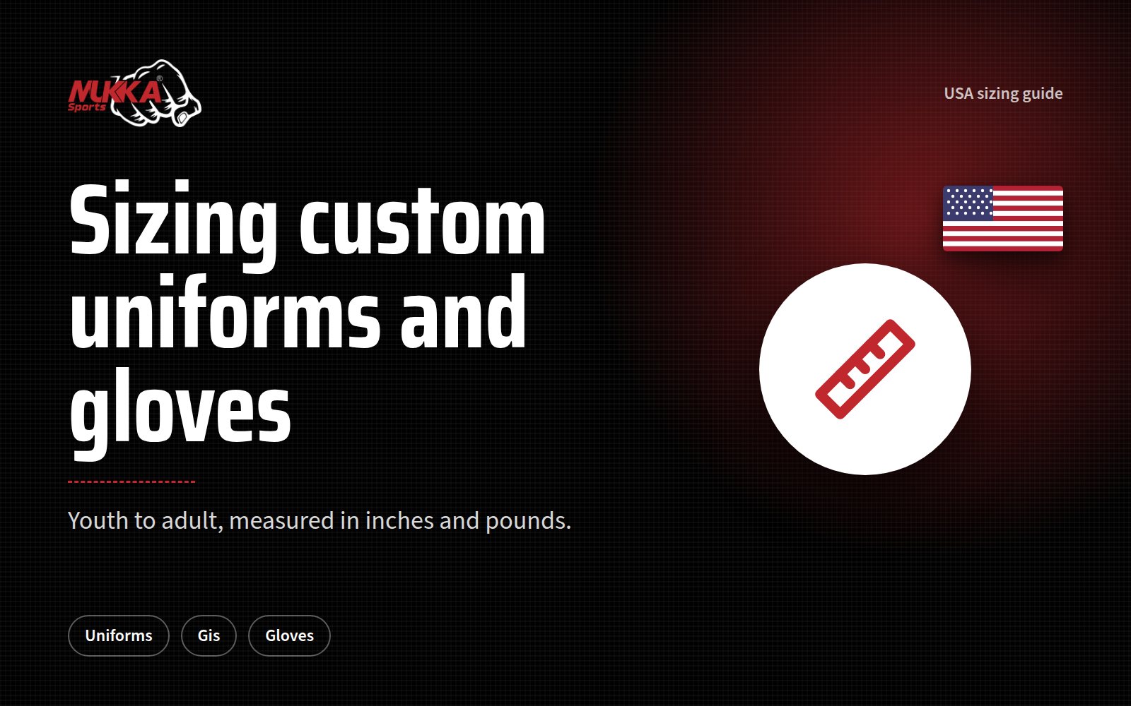 US Size Guide for Custom Uniforms, Gis and Gloves