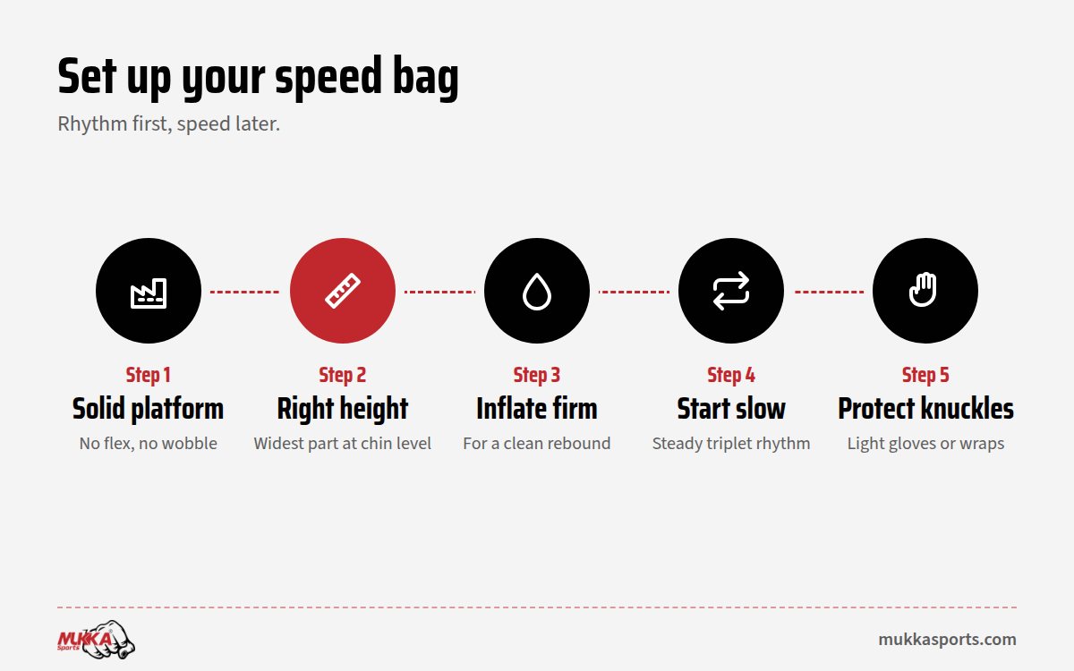 How to set up a speed bag for training in five steps
